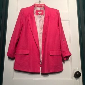 Jules & Leopold Linen-Blend Pink Blazer**